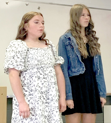 AIDYEN KERR AND TEAGANN SHAMBURG received a I Rating for their vocal performance at the PTL Music Contest at Pike Valley on Wednesday, April 24th. (Courtesy Photo)