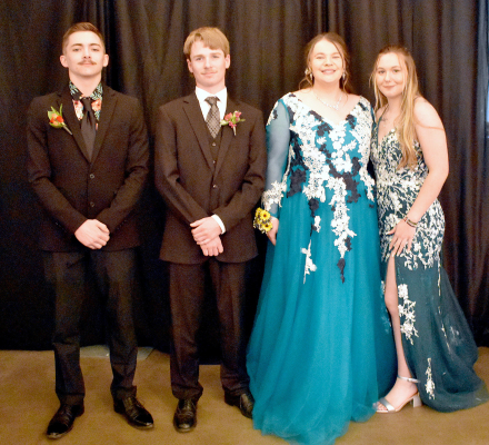 KING NOAH FERGUSON, Hayden Hilbrink, Cheyene Carlson, and Queen Jadyn Palmer were the SHS Prom Royal Court.