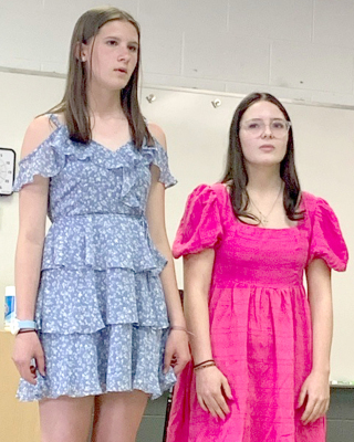 MEREDITH GASPER AND LYRIC SNYDER chose “To the Sky” arr. Carl Strommen to sing at the PTL Music Contest. They received a II Rating. (Courtesy Photo)