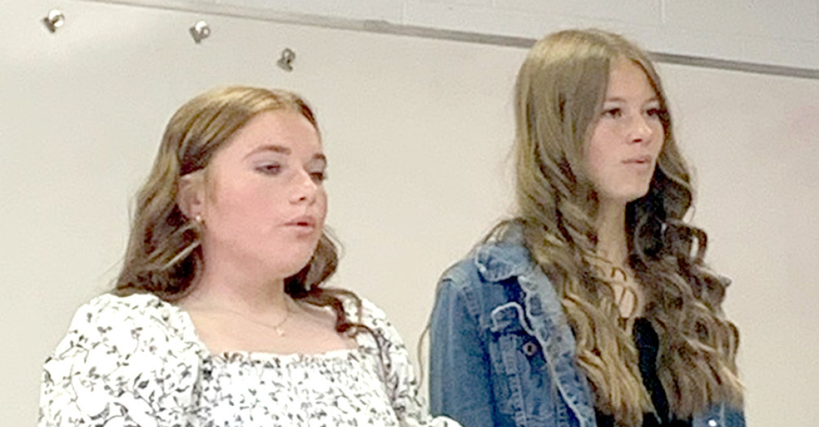AIDYEN KERR AND TEAGANN SHAMBURG received a I Rating for their vocal performance at the PTL Music Contest at Pike Valley on Wednesday, April 24th. (Courtesy Photo)